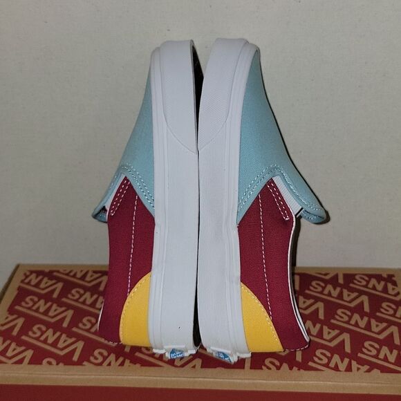 Vans Classic Slip On Retro Rainbow Multi / True White Sneaker Shoes Size 13 - Picture 8 of 10